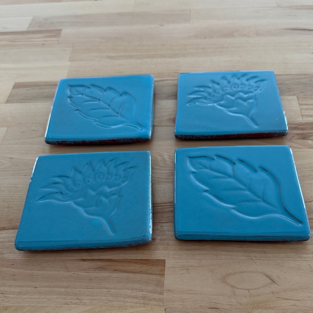 Blue Ceramic Coasters Set